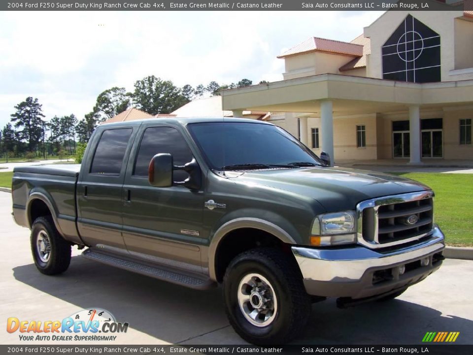 2004 Ford F250 Super Duty King Ranch Crew Cab 4x4 Estate Green Metallic / Castano Leather Photo #1