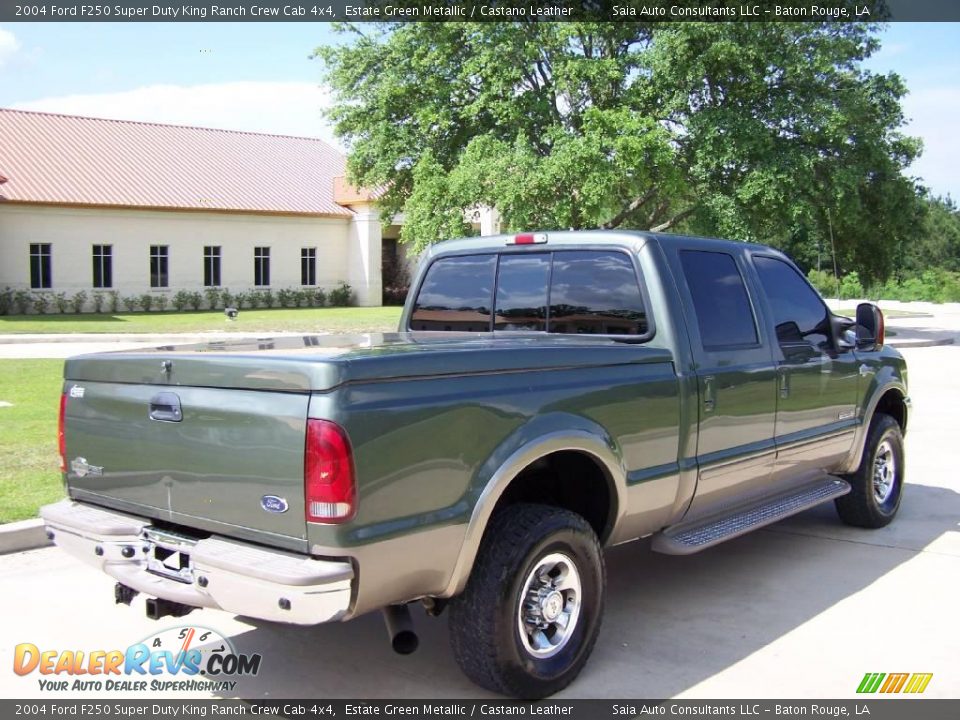 2004 Ford F250 Super Duty King Ranch Crew Cab 4x4 Estate Green Metallic / Castano Leather Photo #3