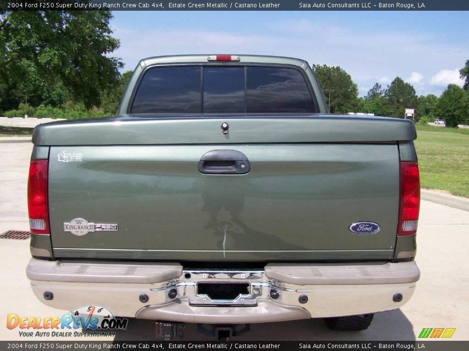 2004 Ford F250 Super Duty King Ranch Crew Cab 4x4 Estate Green Metallic / Castano Leather Photo #4