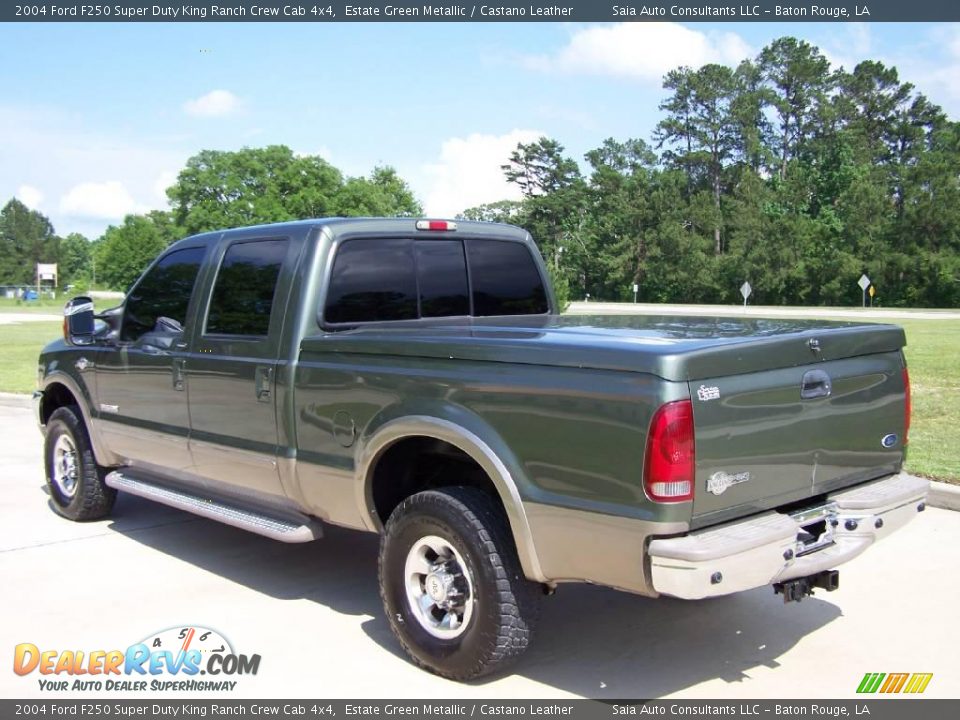 2004 Ford F250 Super Duty King Ranch Crew Cab 4x4 Estate Green Metallic / Castano Leather Photo #5