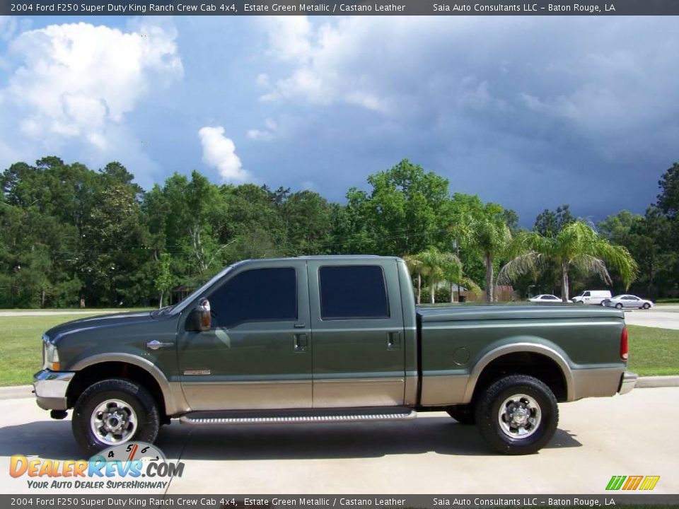 2004 Ford F250 Super Duty King Ranch Crew Cab 4x4 Estate Green Metallic / Castano Leather Photo #6