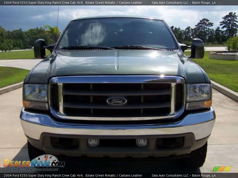 2004 Ford F250 Super Duty King Ranch Crew Cab 4x4 Estate Green Metallic / Castano Leather Photo #8
