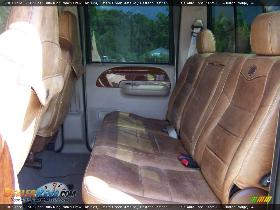 2004 Ford F250 Super Duty King Ranch Crew Cab 4x4 Estate Green Metallic / Castano Leather Photo #10