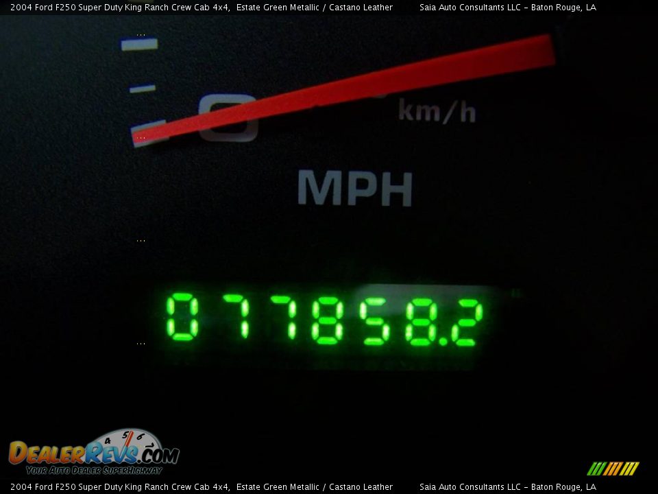 2004 Ford F250 Super Duty King Ranch Crew Cab 4x4 Estate Green Metallic / Castano Leather Photo #14