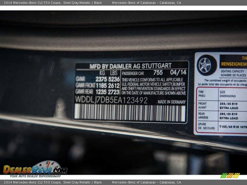 2014 Mercedes-Benz CLS 550 Coupe Steel Gray Metallic / Black Photo #7