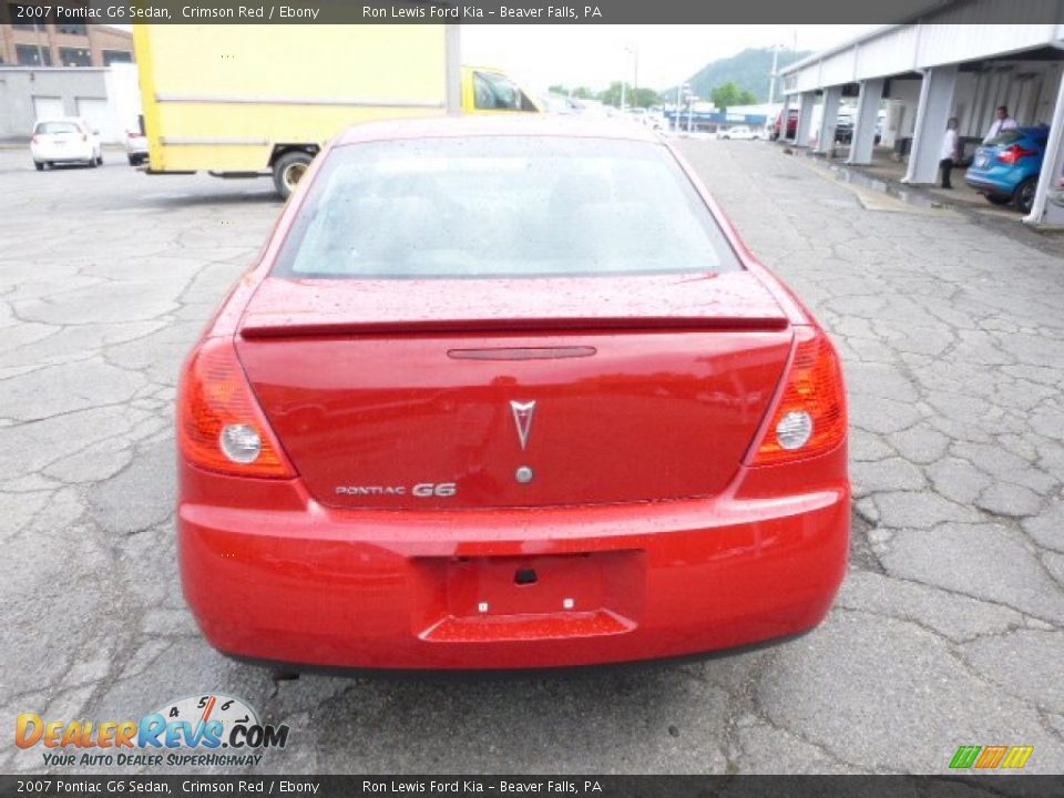 2007 Pontiac G6 Sedan Crimson Red / Ebony Photo #7
