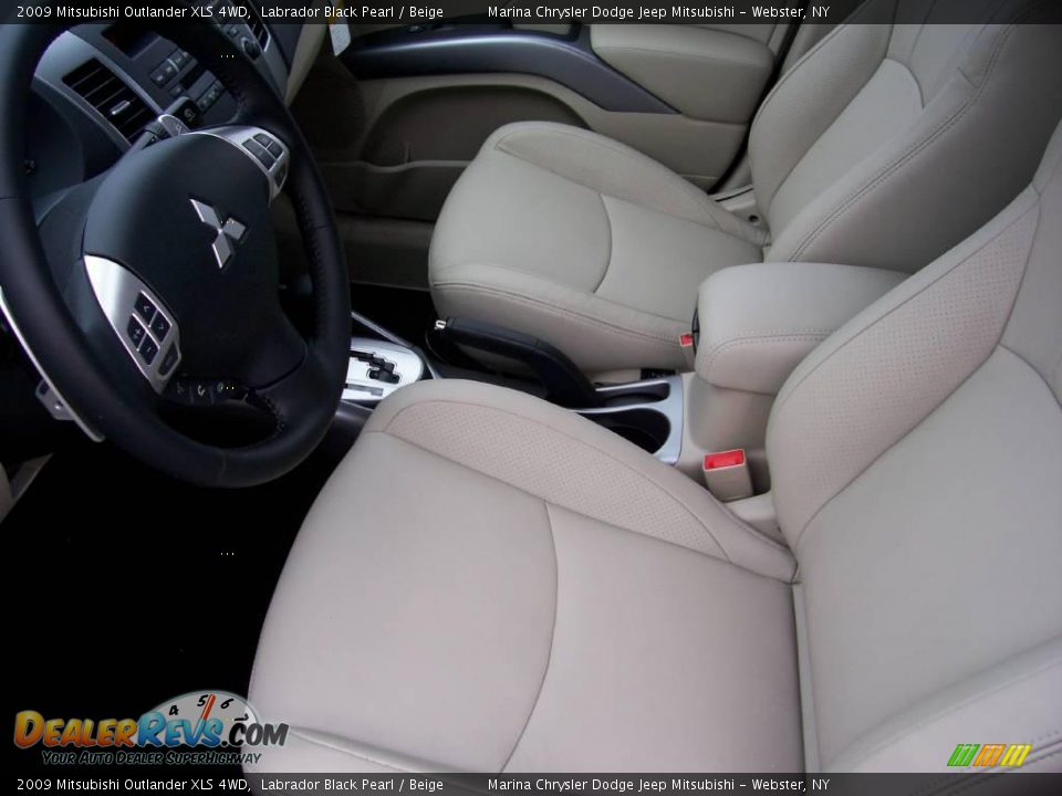 2009 Mitsubishi Outlander XLS 4WD Labrador Black Pearl / Beige Photo #2