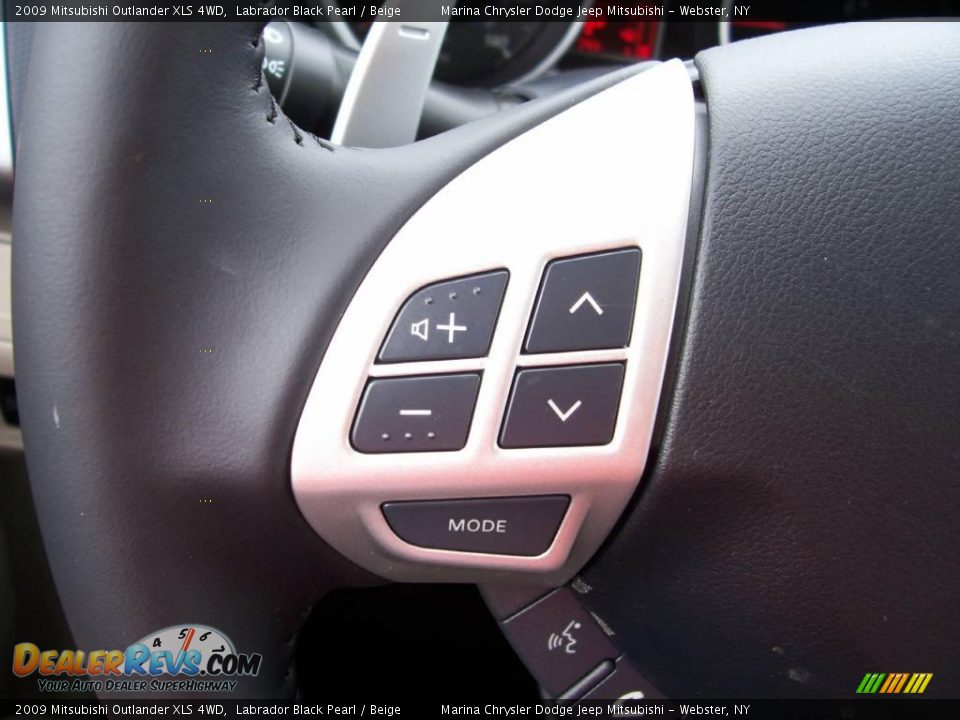 2009 Mitsubishi Outlander XLS 4WD Labrador Black Pearl / Beige Photo #8