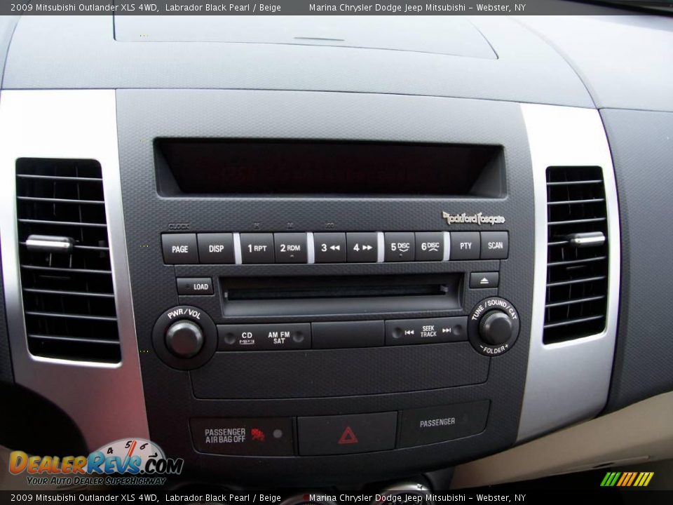 2009 Mitsubishi Outlander XLS 4WD Labrador Black Pearl / Beige Photo #9