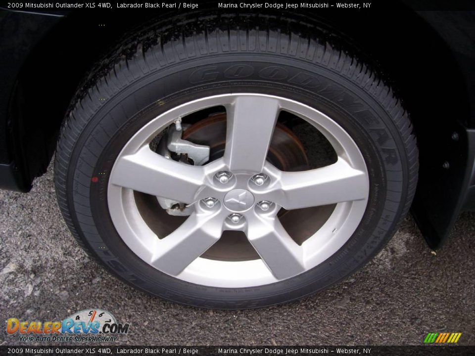 2009 Mitsubishi Outlander XLS 4WD Labrador Black Pearl / Beige Photo #27