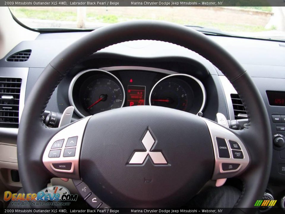 2009 Mitsubishi Outlander XLS 4WD Labrador Black Pearl / Beige Photo #29