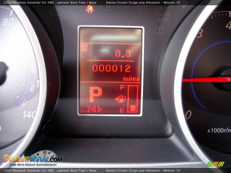 2009 Mitsubishi Outlander XLS 4WD Labrador Black Pearl / Beige Photo #32
