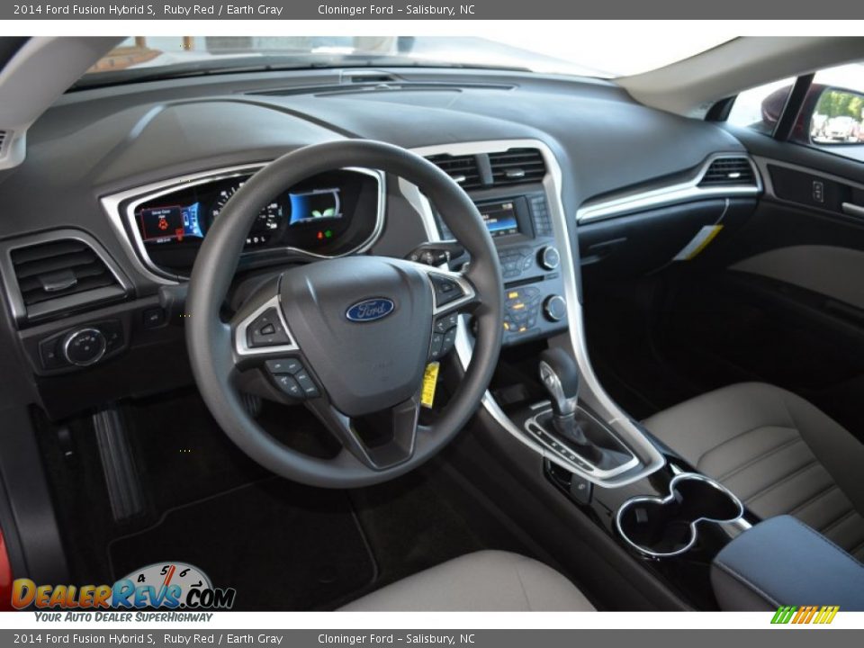 2014 Ford Fusion Hybrid S Ruby Red / Earth Gray Photo #7