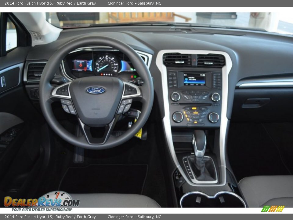 2014 Ford Fusion Hybrid S Ruby Red / Earth Gray Photo #11