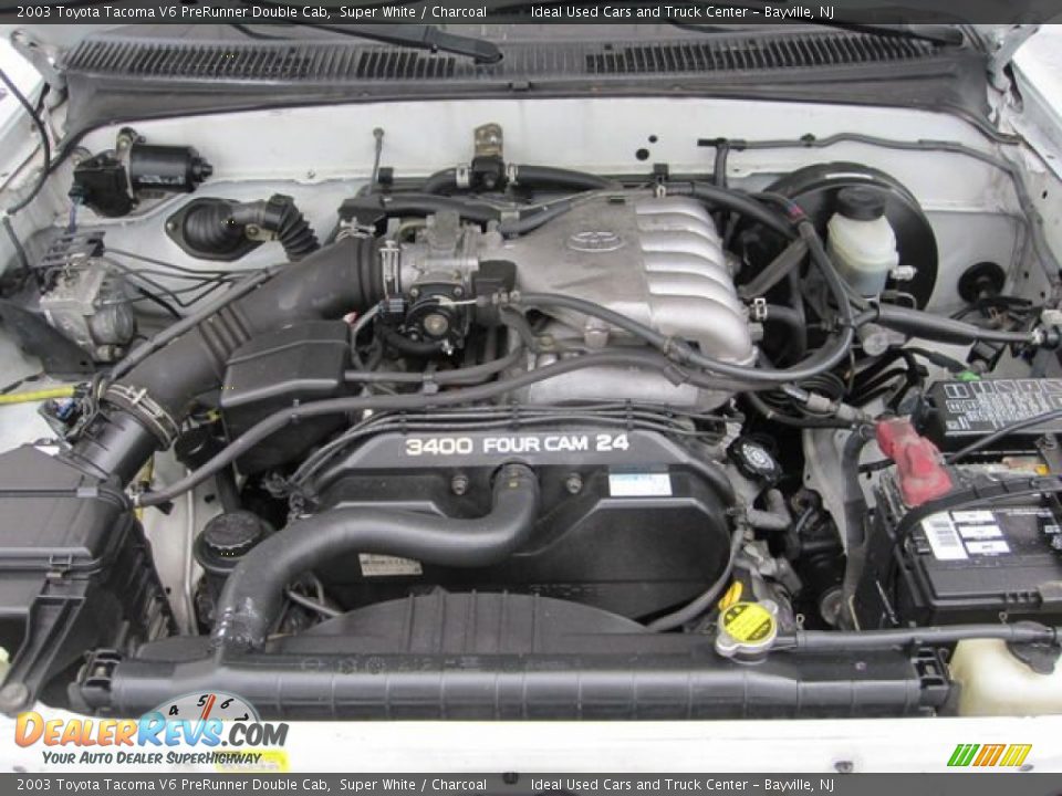 2003 Toyota Tacoma V6 PreRunner Double Cab Super White / Charcoal Photo #13