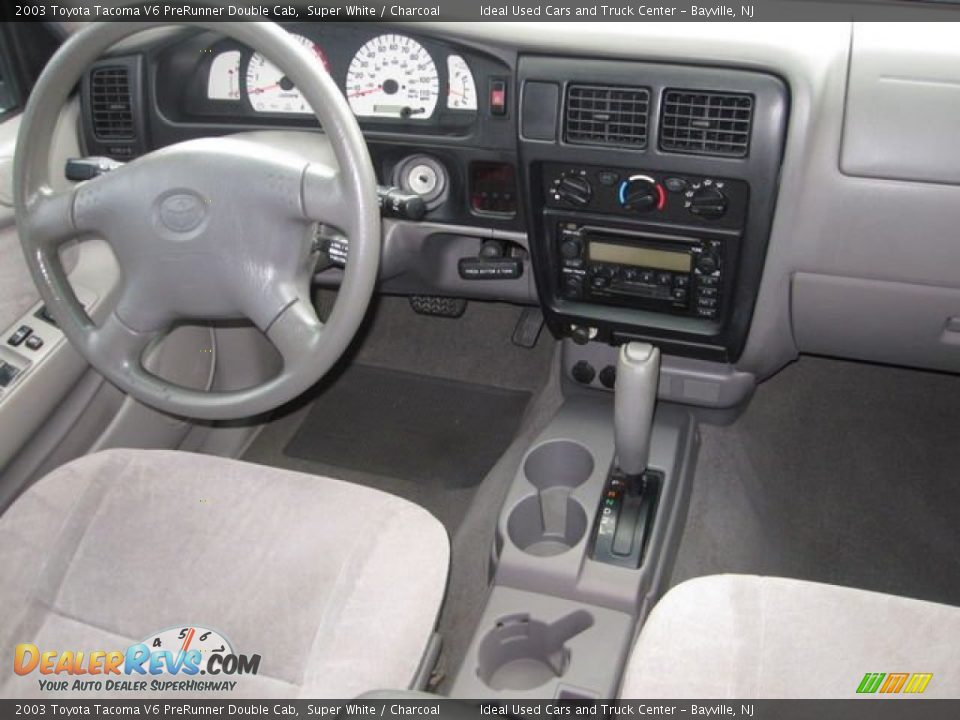 2003 Toyota Tacoma V6 PreRunner Double Cab Super White / Charcoal Photo #25
