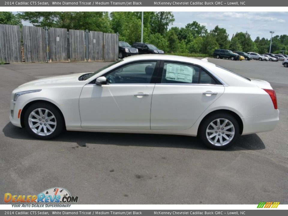 2014 Cadillac CTS Sedan White Diamond Tricoat / Medium Titanium/Jet Black Photo #3