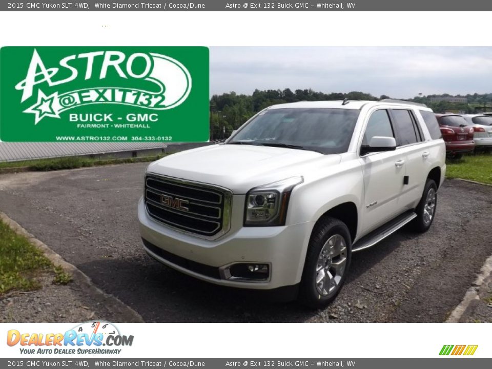 2015 GMC Yukon SLT 4WD White Diamond Tricoat / Cocoa/Dune Photo #1