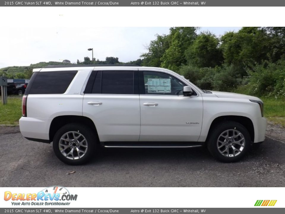 2015 GMC Yukon SLT 4WD White Diamond Tricoat / Cocoa/Dune Photo #3
