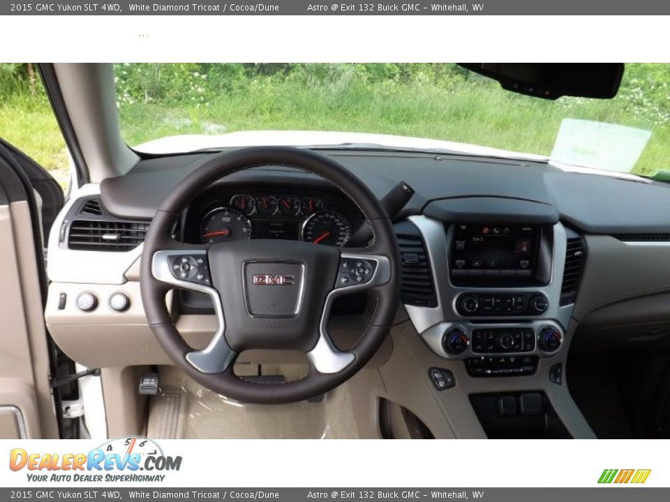 2015 GMC Yukon SLT 4WD White Diamond Tricoat / Cocoa/Dune Photo #11