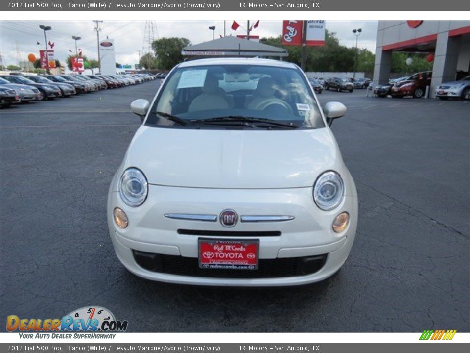 2012 Fiat 500 Pop Bianco (White) / Tessuto Marrone/Avorio (Brown/Ivory) Photo #2
