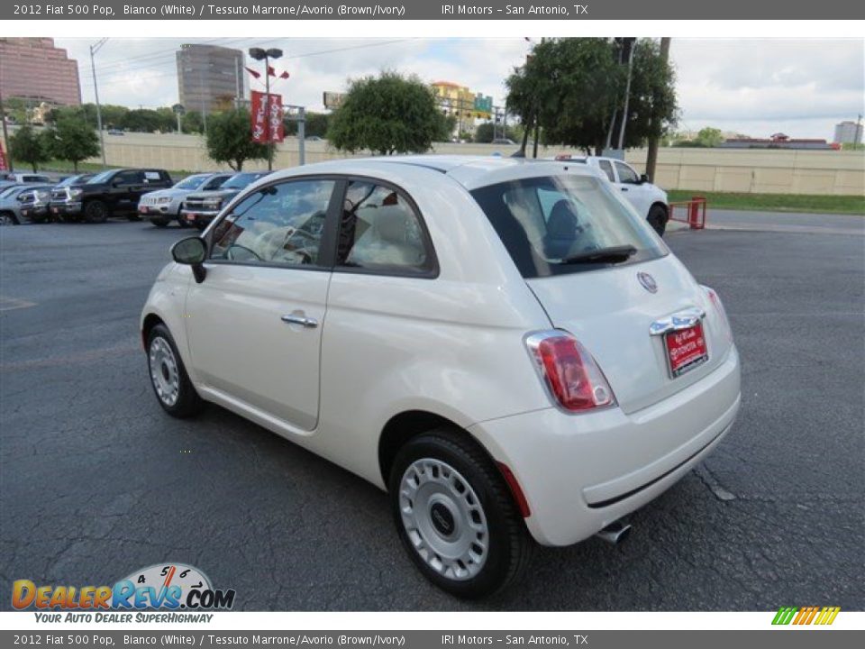 2012 Fiat 500 Pop Bianco (White) / Tessuto Marrone/Avorio (Brown/Ivory) Photo #5