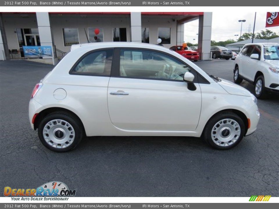 2012 Fiat 500 Pop Bianco (White) / Tessuto Marrone/Avorio (Brown/Ivory) Photo #8