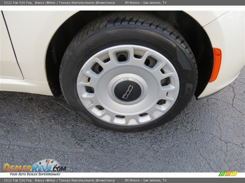 2012 Fiat 500 Pop Bianco (White) / Tessuto Marrone/Avorio (Brown/Ivory) Photo #9
