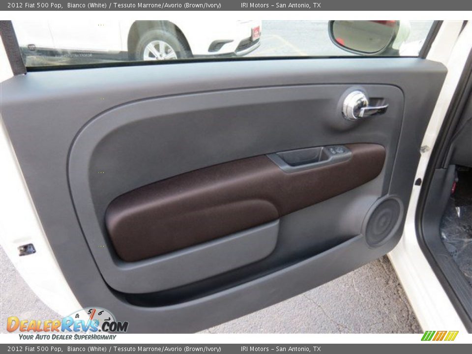 2012 Fiat 500 Pop Bianco (White) / Tessuto Marrone/Avorio (Brown/Ivory) Photo #10