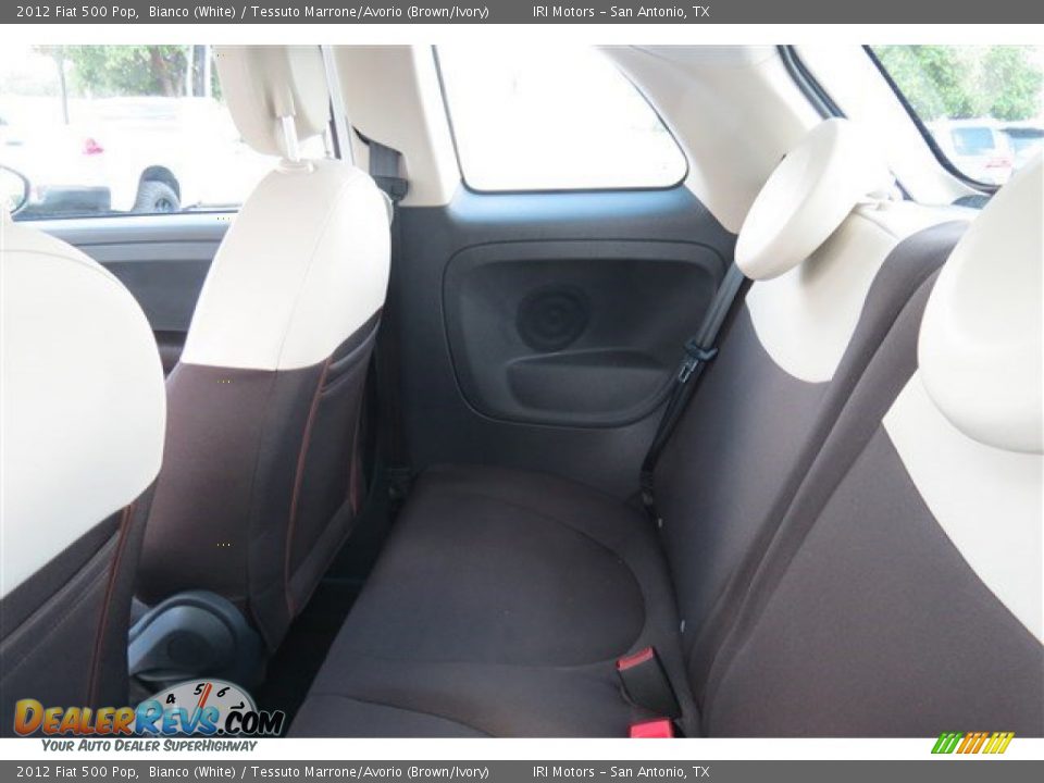 2012 Fiat 500 Pop Bianco (White) / Tessuto Marrone/Avorio (Brown/Ivory) Photo #12