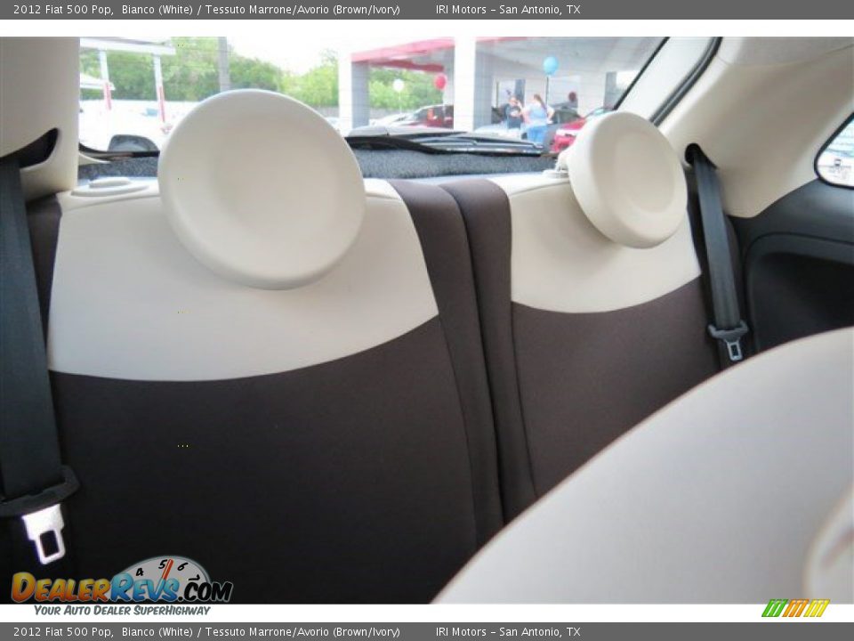 2012 Fiat 500 Pop Bianco (White) / Tessuto Marrone/Avorio (Brown/Ivory) Photo #14