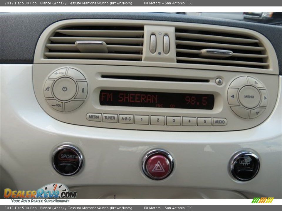 2012 Fiat 500 Pop Bianco (White) / Tessuto Marrone/Avorio (Brown/Ivory) Photo #16