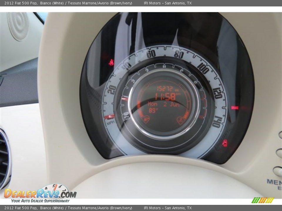 2012 Fiat 500 Pop Bianco (White) / Tessuto Marrone/Avorio (Brown/Ivory) Photo #17