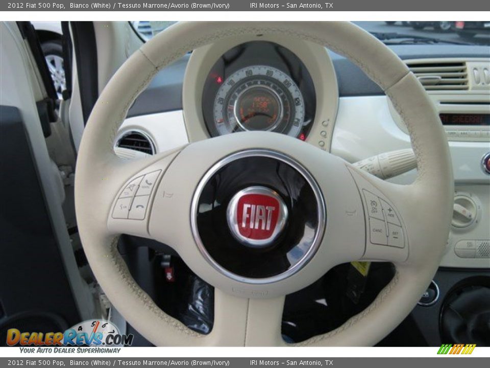 2012 Fiat 500 Pop Bianco (White) / Tessuto Marrone/Avorio (Brown/Ivory) Photo #18