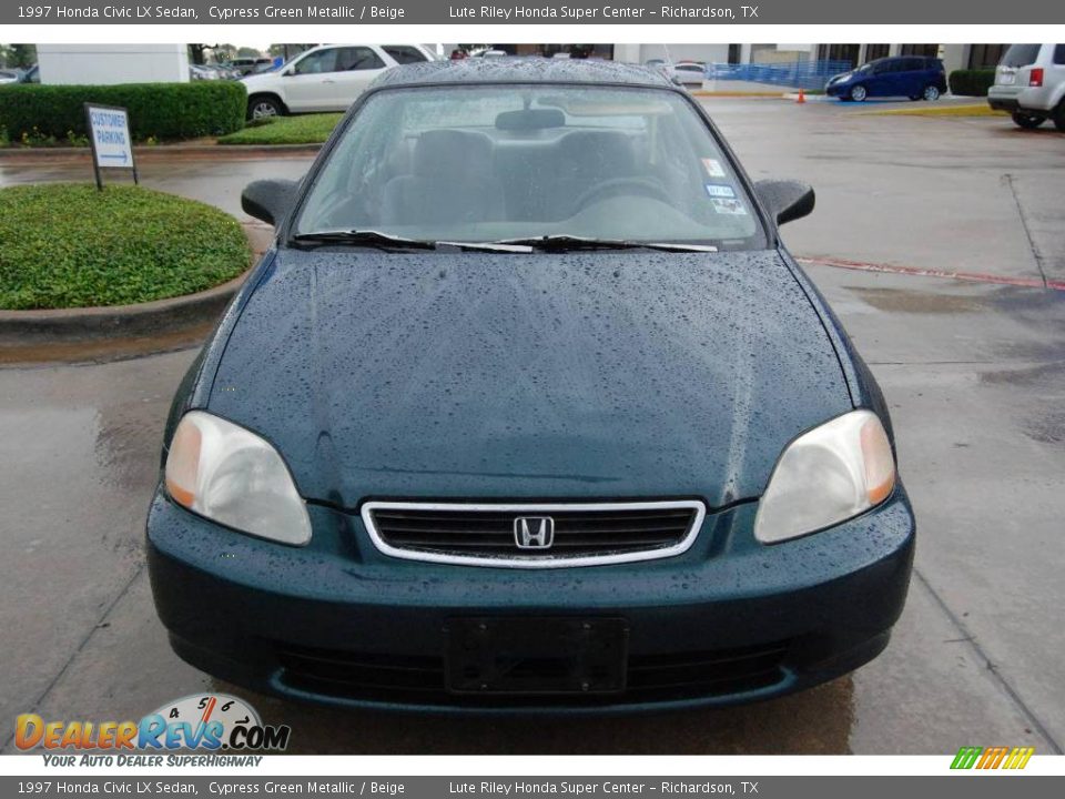 1997 Honda Civic LX Sedan Cypress Green Metallic / Beige Photo #2