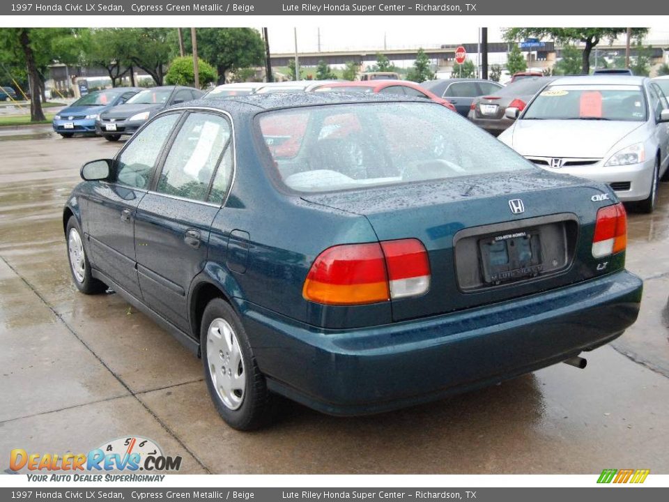 1997 Honda Civic LX Sedan Cypress Green Metallic / Beige Photo #5
