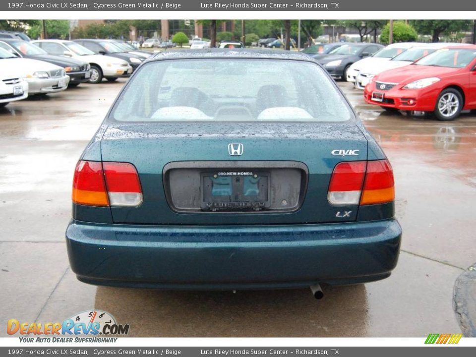 1997 Honda Civic LX Sedan Cypress Green Metallic / Beige Photo #6