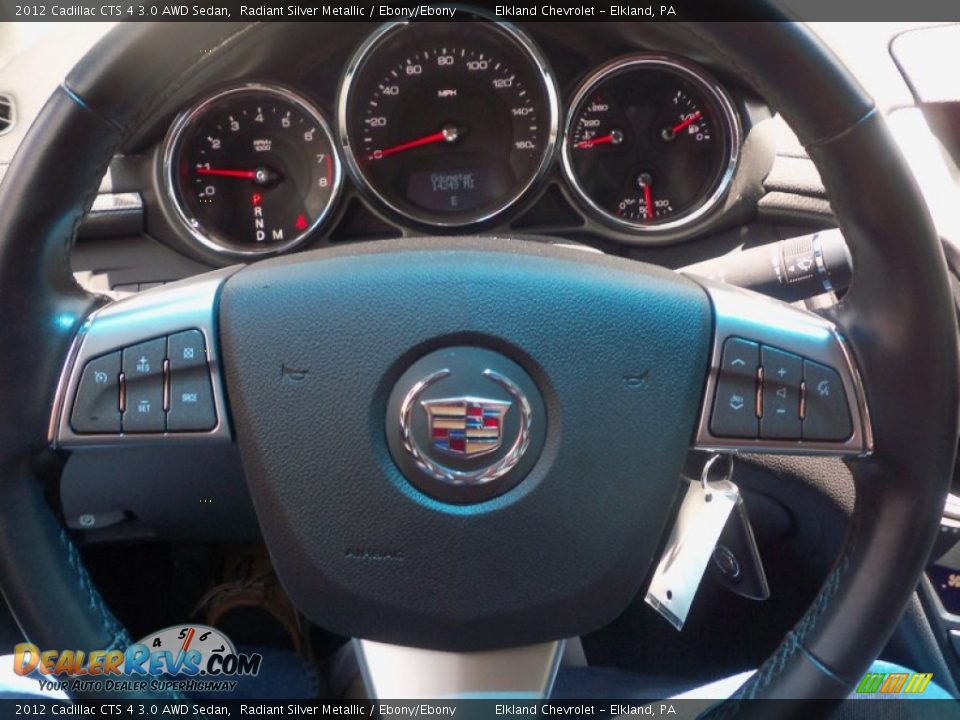 2012 Cadillac CTS 4 3.0 AWD Sedan Radiant Silver Metallic / Ebony/Ebony Photo #28