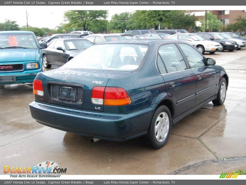 1997 Honda Civic LX Sedan Cypress Green Metallic / Beige Photo #7