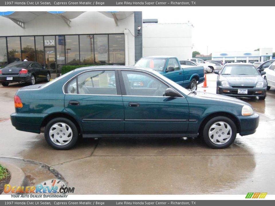 1997 Honda Civic LX Sedan Cypress Green Metallic / Beige Photo #8