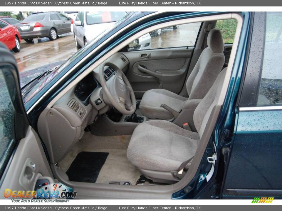 1997 Honda Civic LX Sedan Cypress Green Metallic / Beige Photo #12