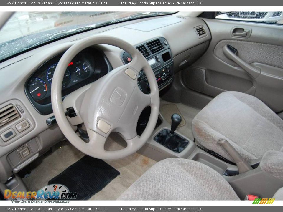 1997 Honda Civic LX Sedan Cypress Green Metallic / Beige Photo #14