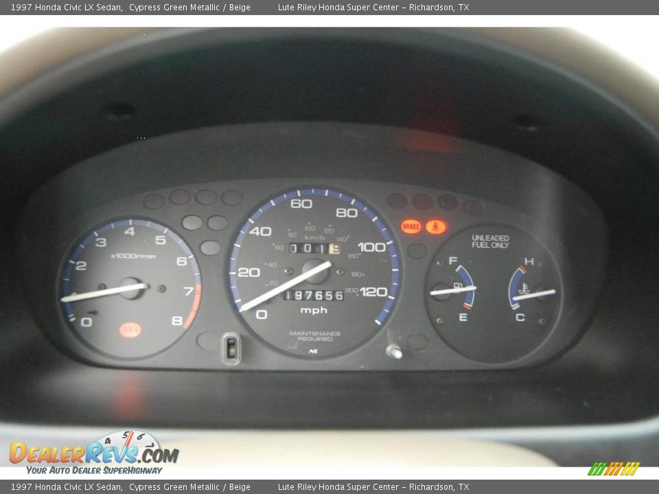 1997 Honda Civic LX Sedan Cypress Green Metallic / Beige Photo #16