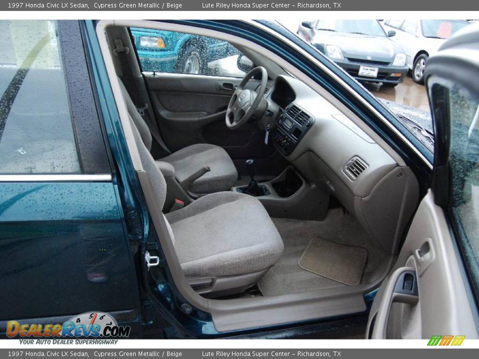 1997 Honda Civic LX Sedan Cypress Green Metallic / Beige Photo #26