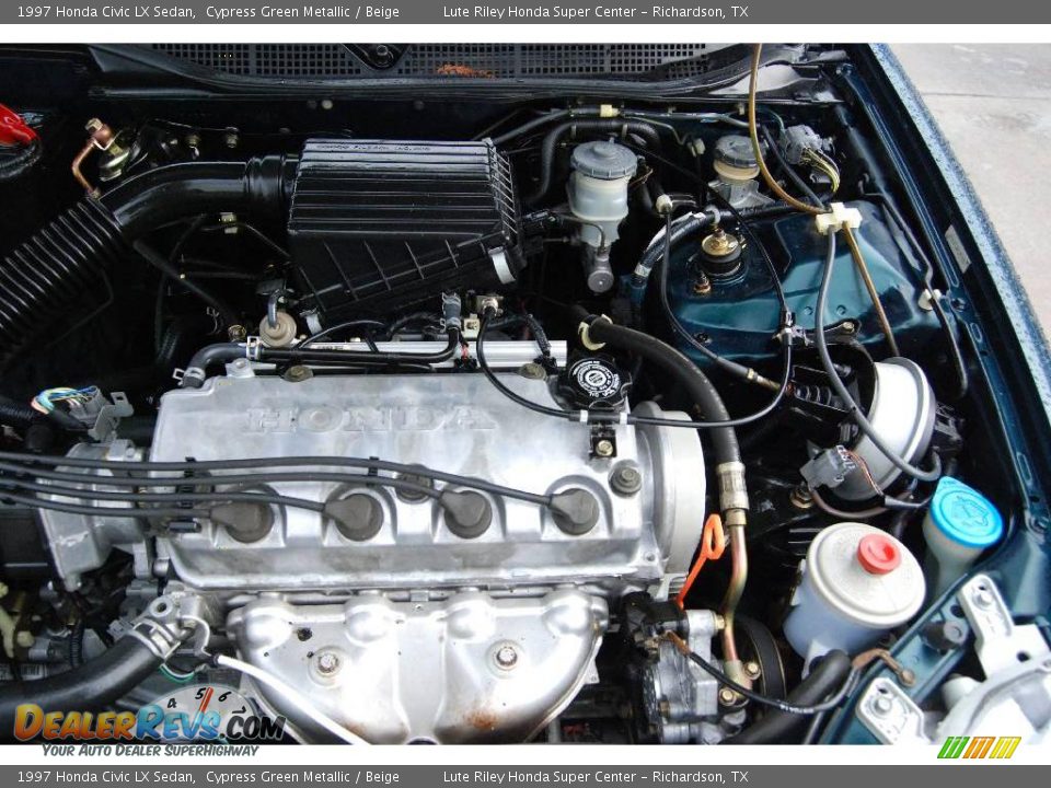 1997 Honda Civic LX Sedan Cypress Green Metallic / Beige Photo #35