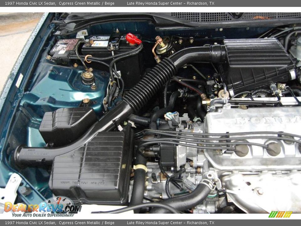 1997 Honda Civic LX Sedan Cypress Green Metallic / Beige Photo #36