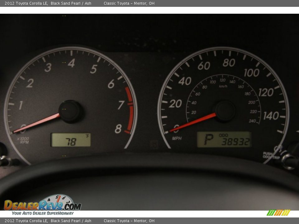 2012 Toyota Corolla LE Black Sand Pearl / Ash Photo #8