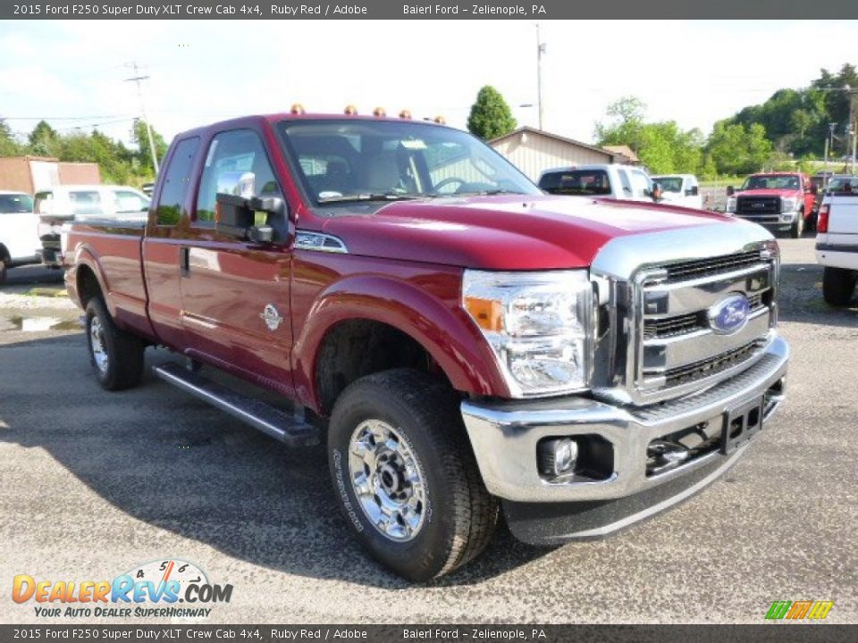 2015 Ford F250 Super Duty XLT Crew Cab 4x4 Ruby Red / Adobe Photo #2
