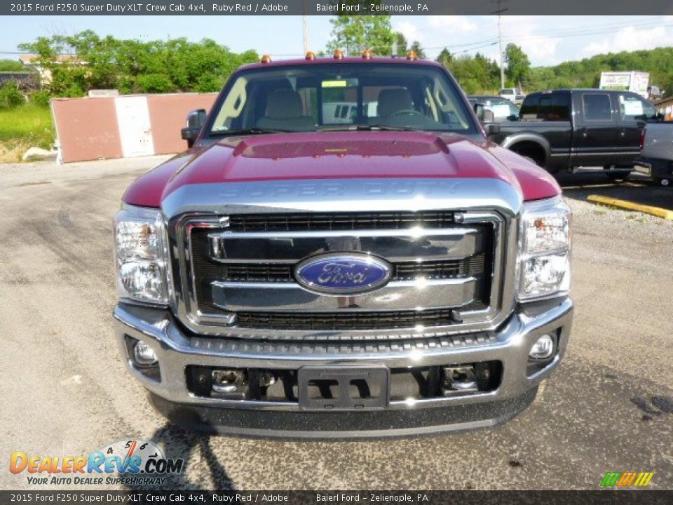 2015 Ford F250 Super Duty XLT Crew Cab 4x4 Ruby Red / Adobe Photo #3