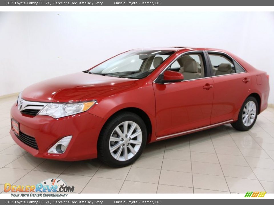 2012 Toyota Camry XLE V6 Barcelona Red Metallic / Ivory Photo #3